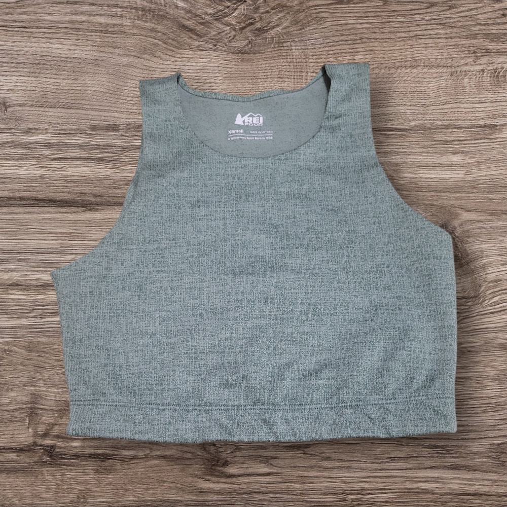 REI Women's Heathered Green Crop Top